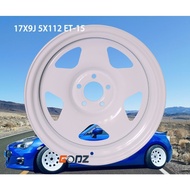 57cm Wheel Hub 9J 5X112 ET-15 Negative Modification Wide-Brimmed Custom Black Silver Electroplating 