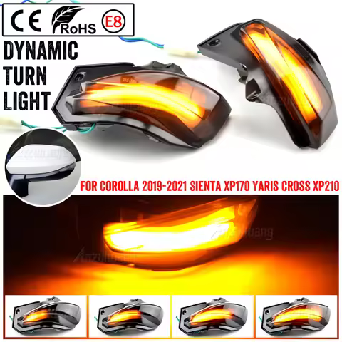 2pcs Dynamic Turn Signal For Toyota Corolla E210 Sienta XP170 Yaris Cross XP210 LED Light Rear View 