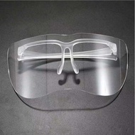【Ready Stock 】Face shield with glasses Unisex Half Visor Eye Mask Protector half face shield eyewear Face Shield