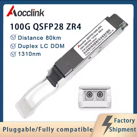 100G Qsfp28 ZR4 80km Optical Transceiver Module WDM 1310nm Duplex LC for Ethernet switch Cisco,JUNIP