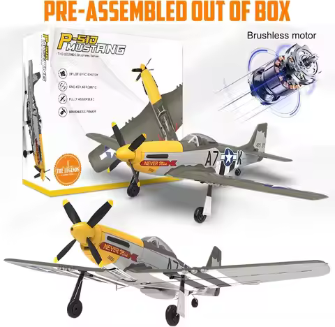 500MM Pre-assembled P51 Mustang Remote Control Airplane Aircraft Combat Xpilot Stabilization Aerobat
