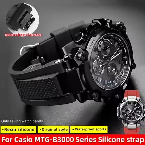 Modified Silicone Strap For Casio G-SHOCK MTG-B3000 MTG-B3000B/BD Watch Band men's Sports Waterproof