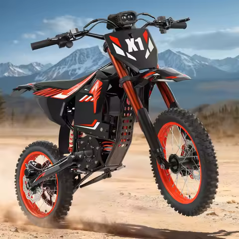 QRONGE X1 Spark Electric Dirt Bike 4500W Peak&Up to 60 Miles 50MPH 60V 28.8Ah Battery E-Bike 14/12" 