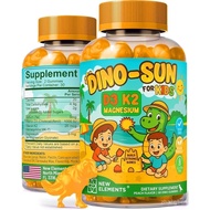 New Elements Kids Vitamin D3 K2 Gummies with Magnesium Glycinate | Strong Bones & Immune Health | Vi