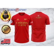 คอตต้อนคอกลมเสื้อกีฬาแขน🌈🌈สั้น ผ้าไมโครไฟเบอร์ ลายทีมฟุตบอล Arsenal FC ชุดเหย้า tshirtS-5XL