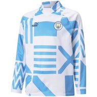 《2022-23 英超曼城賽前練習長袖球衣 - 快乾透氣》Puma x Man City Pre-match Sweatshirt - White (100%正貨、免運費)