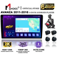 MONDES TOYOTA AVANZA 2011 - 2016 2K Q-LED CAR ANDROID PLAYER WITH 360 CAMERA (9"/8GB RAM 128GB CARPL