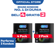 Durex Performa Kondom Tahan Lama Kondom Aman Pria 3s (6 pcs) - Condom with Lubricant