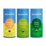 Sunwink Digestion Support Bundle Mix & Match Detox Greens, Citrius Lime Prebiotic Fiber + Digestion 