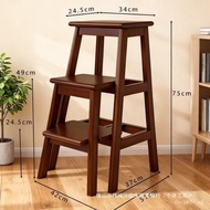 Household Step Stool Ladder Step Stool Two-Step Folding Step Three-Step Ladder Solid Wood Climbing L