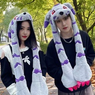 Movable Ears Men and Women Winter Plush Hat Scarf Gloves Combo Warm Digimon Agumon