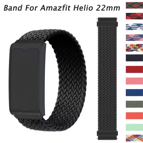 22mm Nylon Braided SOLO LOOP Strap for Amazfit Helio Sport for Amazfit Helio/Balacne/Cheetah Pro/BIP