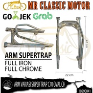 Swing Arm/Lengan Ayun Super Trap C70 Oval Chrome Tebal Custom Variasi