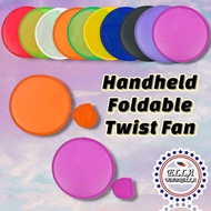 (ELLASHOP) plain foldable round fan hand fan pamaypay with pouch 100pcs