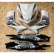 Coverset LC135 V1 White Black Colour Cover Stripe Custom MX King White Black Panda White Putih Hitam