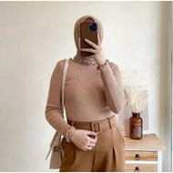 Knitted Inner Trendy Korean LookWanita Daisy Curly/ Premium Bodyfit Turtleneck Knit Top