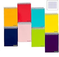 Liderpapel Spiral Bound Notebook 80 Hours 60g 4mm Squared Assorted Colours
