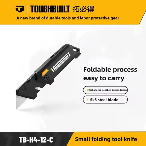 TOUGHBUILT Small Folding Alloy Utility Knife - Multifunctional Portable Outdoor Work Tool Affordable
