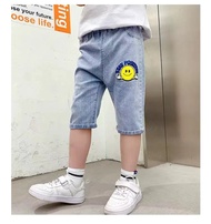 boy's elastic jeansกางเกงยีนส์ยางยืดเด็กผู้ชายกางเกงขาสั้นเกาหลีใต้แฟชั่น3~12ปี