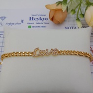 HeyKyo - Gelang Lapis emas model rantai love berat 6 gram fashion anak usia 6 sd 14 tahun