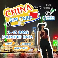 CHINA 5G Sim Card with VPN Unlimited Internet China Mobile Sim Card 【Total 3GB/5GB/10GB】中国SIM卡 电话卡
