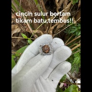 cincin sulur bertam tikam batu tembus ori 100%