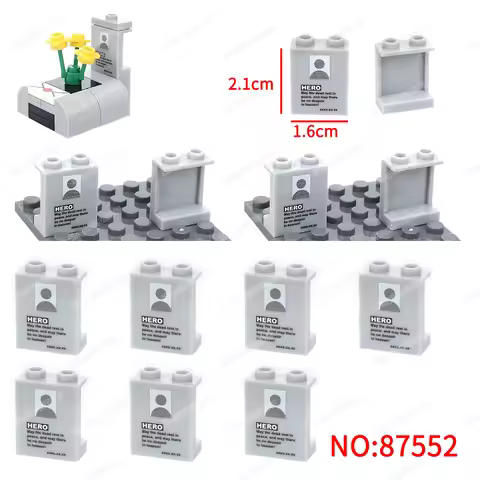 Tombstone Light Gray Avatar Pattern 87552 Printed Building Block Tiles Moc Figures Scenes Accessorie