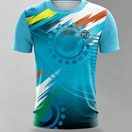 Men's Cyan Multi-Color Splash Print Esports Jersey Dynamic Design