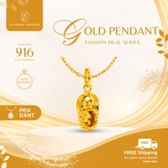 916 Gold Dual Color Fashion Yellow & White Gold Shoes Pendant | Loket Kasut Emas 916 | Elegold