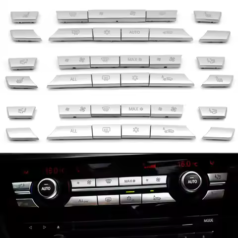 Sliver Color Dashboard Air Conditioning Temperature Control Ac Buttons Caps For BMW 5 6 7 Series F10