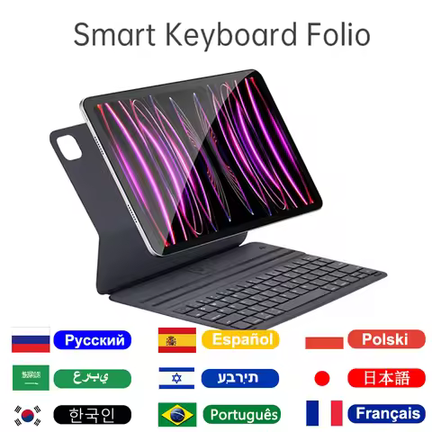 Portable Keyboard Folio Cover For iPad Air 11 13 2024,iPad 10 Air 4 5 10.9'',For iPad Pro 11 12.9 Sm