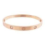 CARTIER 18K玫瑰金Love Bracelet 4 Diamonds鑽石手鐲Cartier#19