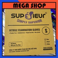 [Box] Superieur Powderless NITRILE Gloves In Blue, Specialized In Medical size S