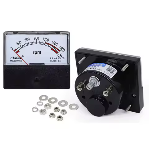 DH-670 DC AC Tachometer Pointer Panel Meter RPM1800 2500 3000 3500 3600 RPM 30V 220V