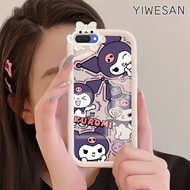 YIWESAN Casing Ponsel untuk OPPO A3s A12E A5 2018 A52 A92 A72 Realme C1 Realme 2 Case pola lollipop Kuromi Monster HP kesing casing silikon genggam softcase