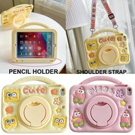 3D SpongeBob Patrick Star Kids Case Lanyard For iPad M2 M3 M4 2025 Air Pro 11" Mini 7 4 5 6 Air 9.7 