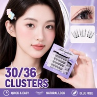 Cluster False Eyelashes Self Adhesive Glue Free Natural Fiber Lash Extension Beginner Makeup
