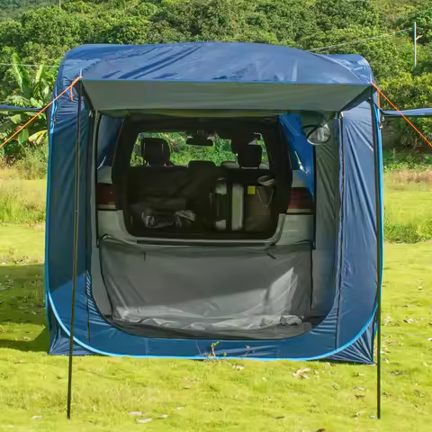SUV Tailgate Tent Awning, Auto Pop Up Camping Beach Fishing Shelter for 4-6 Person Car Canopy