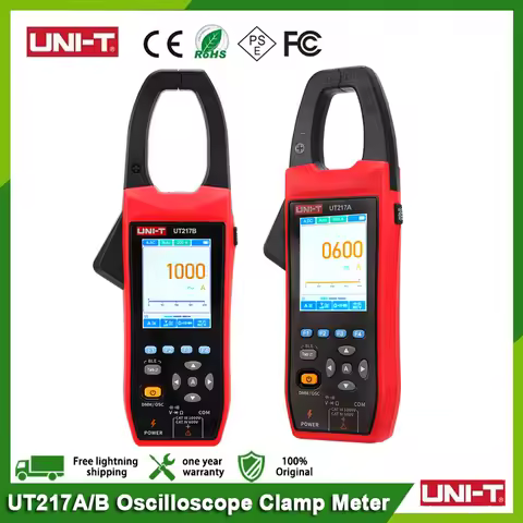 UNIT 3 in 1 1000A AC/DC Clamp Meter+ Oscilloscope Bluetooth Recorder Function 18650 Lithium Battery 