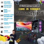 SETCOM+MONITOR DDR5 x BONMECOM2 ครบเซ็ตพร้อมจอ / CPU i9 14900KF / RTX 5060TI 8GB / Case เลือกแบบได้ค