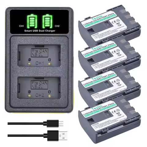 NB-2L NB-2LH Li-ion Battery/USB Dual Charger for Canon EOS 350D,400D,Digital Rebel XT,XTi FV500,FVM2