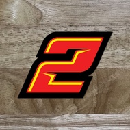 Racing Number Motorcycle Decal Sticker (3.00 x 2.25in)