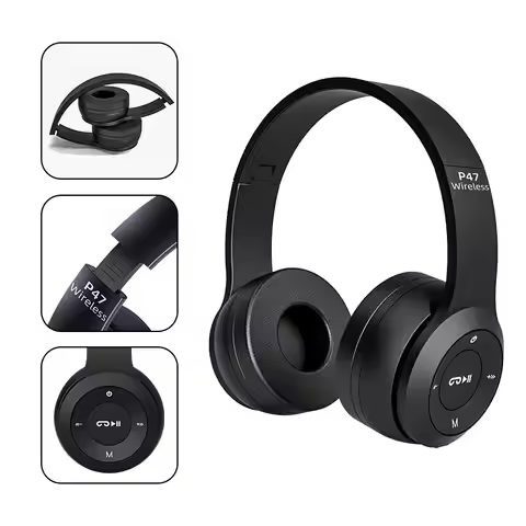 P47 Wireless Bluetooth 50 Foldable Headphones HIFI Stereo Bass for Music Gaming Smartphone Audio Dev