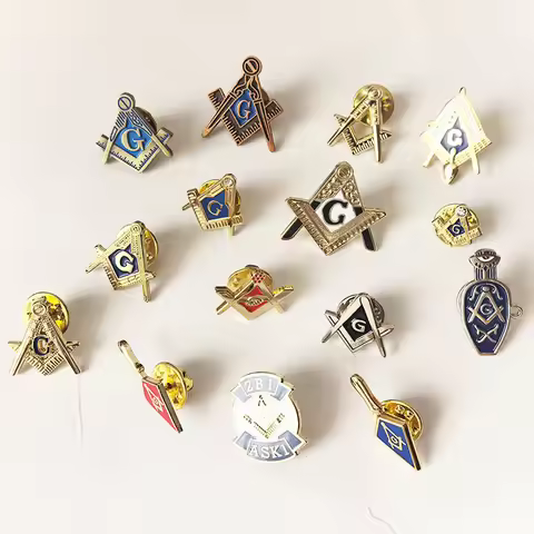 10pcs Masonic Freemason Enamel Lapel Pin JW.ORG Badge Gifts for Blue Lodge Square and Compass Regali
