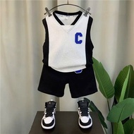Summer clothes for boys 14-45kg, C-shaped model. Cool honeycomb material. H28