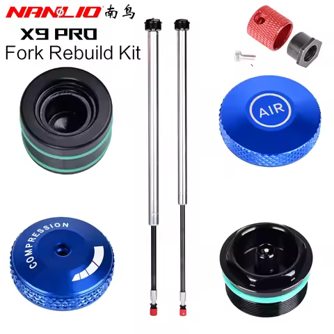 NANLIO X9 PRO MTB Fork Rebuild Kit | Suspension Damper Rod, Air Valve, Valve Nut Replacement for Mou