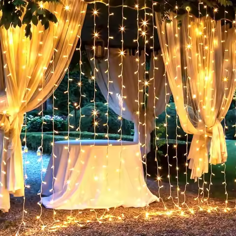 3x3/9x3/12x2m LED Curtain Light String 220V Holiday Curtain Garland Lights Indoor Outdoor Room Chris
