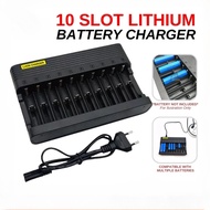 Battery Charger Battery Lithium 10 Slot Charger Rechargeable Li on Battery 18650 Battery 18650 Recha