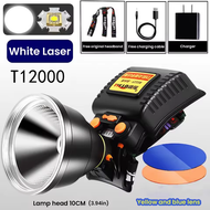 T12000 ไฟฉายคาดหัวLED ไฟฉายฉายคาดศีรษะไฟเครื่องบิน ความสว่างสูง LED แสงขาว-เหลือง ใช้งานได้มากกว่า 1