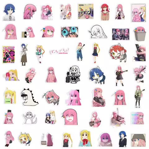 50Pcs BOCCHI THE ROCK! Stickers Anime Sticker DIY Stickers Scrapbooking Phone Luggage Decals Skatebo